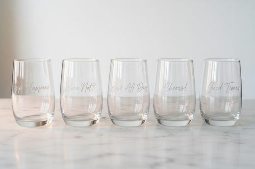Clear Empty Glasses with Sayings